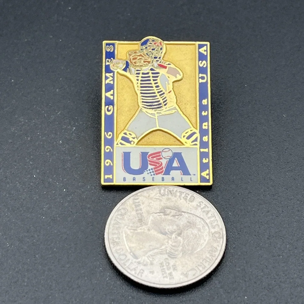 1996 Atlanta Olympic Games Team USA Baseball Catcher Lapel‎ Hat Pin